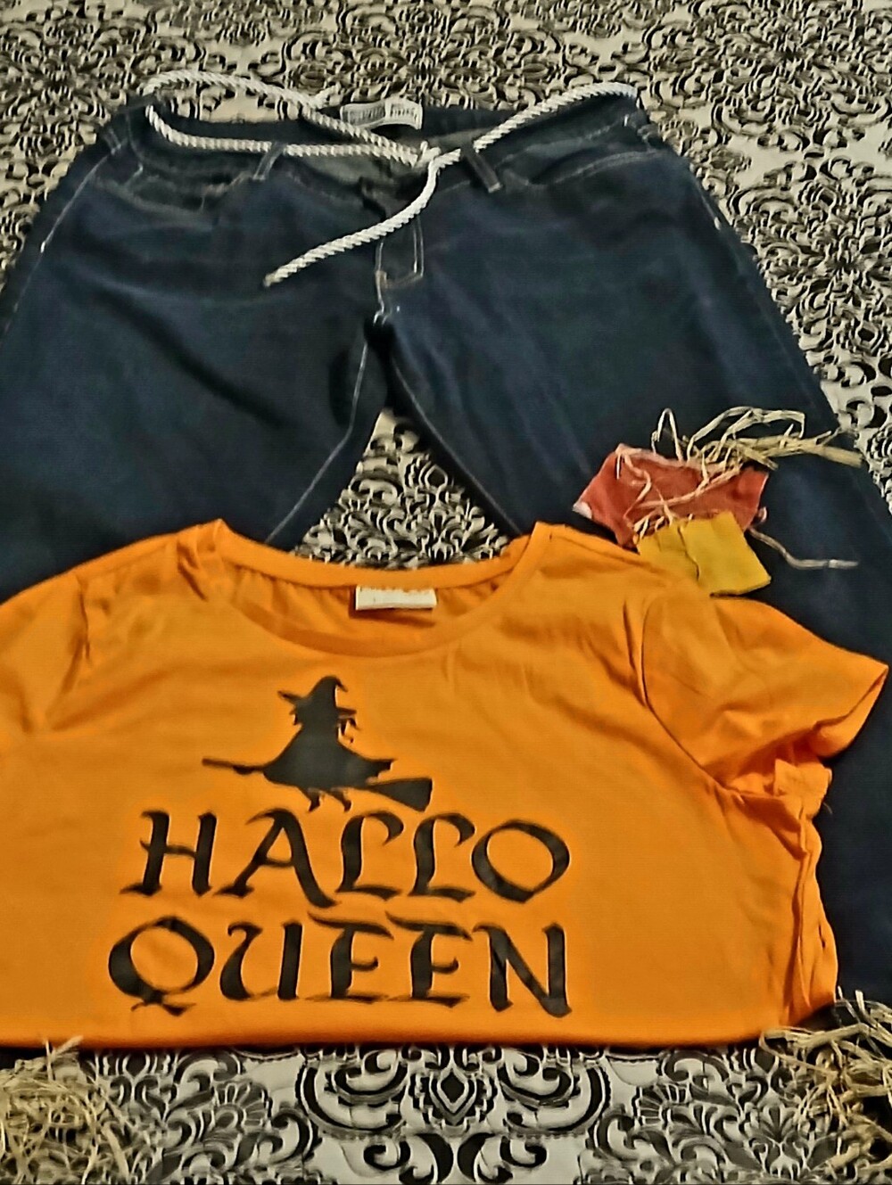Halloween Levi's Dark Blue Boot Cut Jeans with White Tank